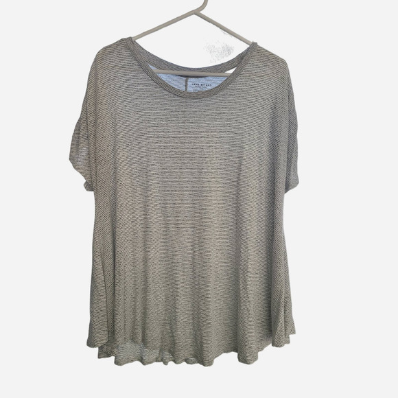 Lane Bryant White with Faded Black Stripes Scoop Neck Swing Tunic - 18/20 - Picture 1 of 3